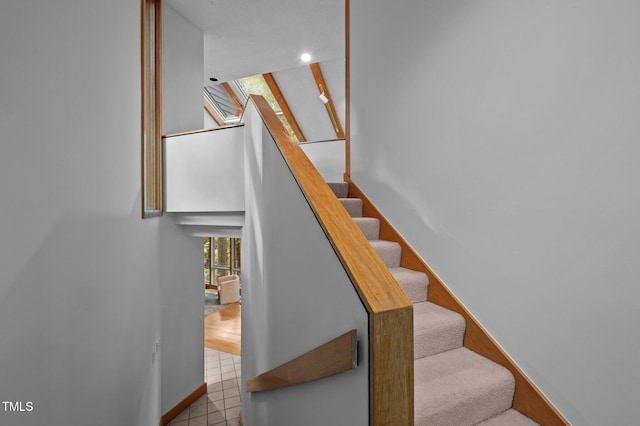 staircase with baseboards