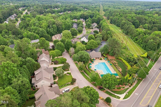325 Wescott Ridge Dr, Holly Springs, NC 27540 - bird's eye view of a forest and a pool