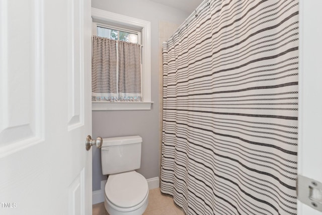 325 Wescott Ridge Dr, Holly Springs, NC 27540 - bathroom with tile patterned flooring and a shower with shower curtain