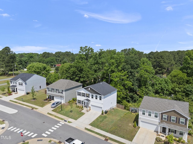 aerial view of a heavily wooded area
