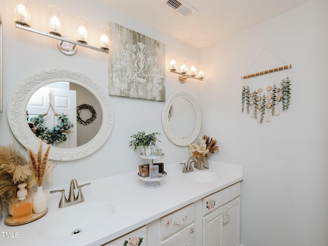 full bathroom featuring double vanity