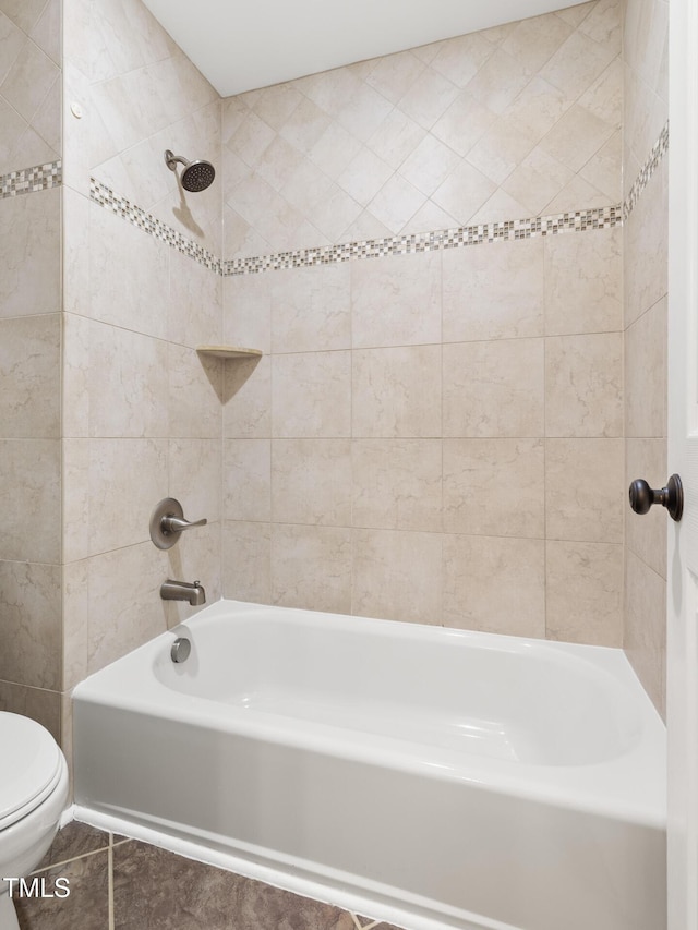 full bathroom with toilet and shower / tub combination