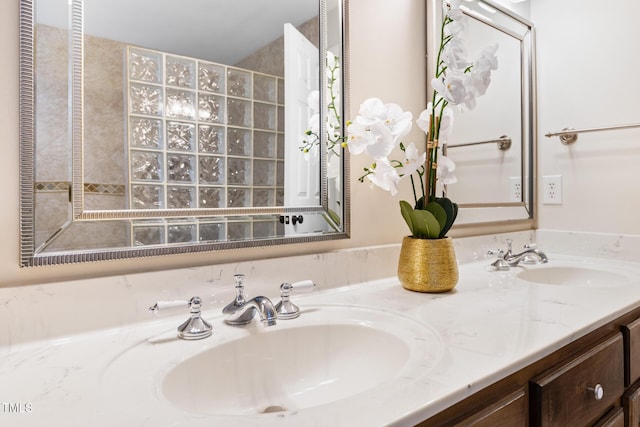 bathroom with double vanity