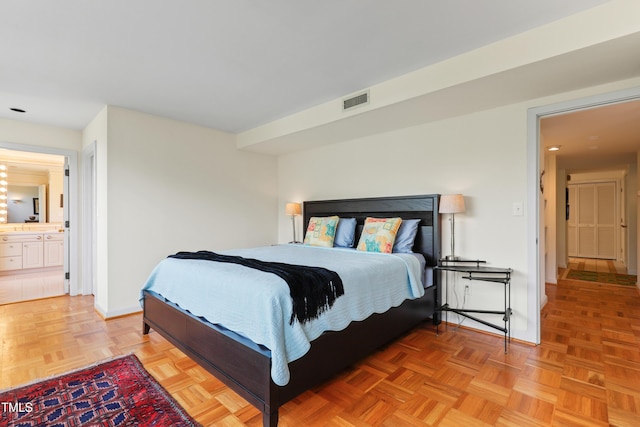bedroom with baseboards and recessed lighting