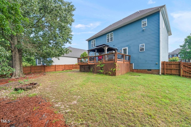 112 Nelson Ln, Clayton, NC 27527 - back of house with a deck and crawl space