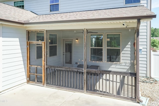 3536 Greenville Loop Rd, Wake Forest, NC 27587 - property entrance featuring a shingled roof and a patio area