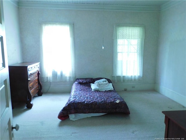 1042 Oquinn Rd, Maxton, NC 28364 - bedroom featuring carpet flooring and crown molding