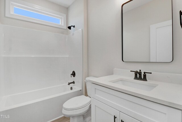 157 Gumtop Dr, Zebulon, NC 27597 - bathroom with toilet, vanity, and bathing tub / shower combination