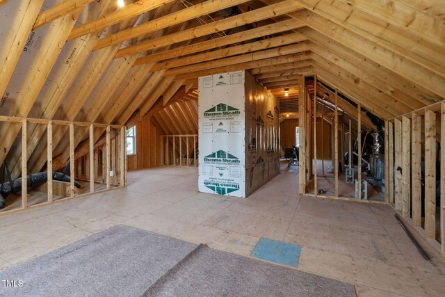 view of unfinished attic