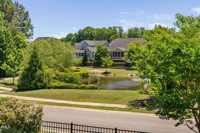 view of community featuring a water view