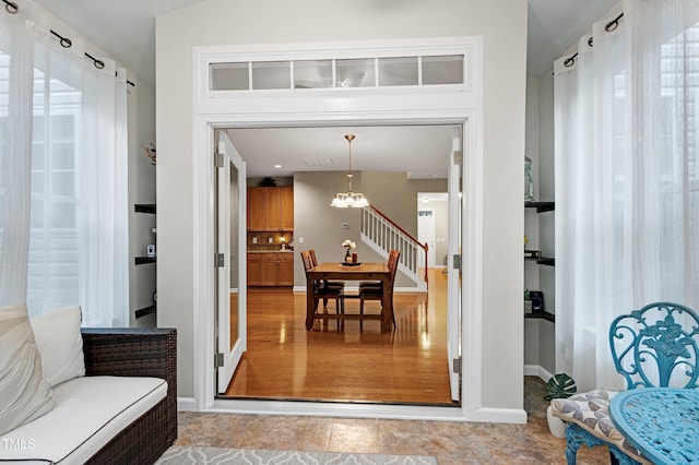 1141 Brookhill Way, Cary, NC 27519 - interior space featuring a chandelier and baseboards