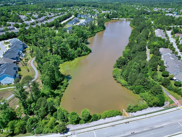 1141 Brookhill Way, Cary, NC 27519 - aerial perspective of suburban area with a nearby body of water