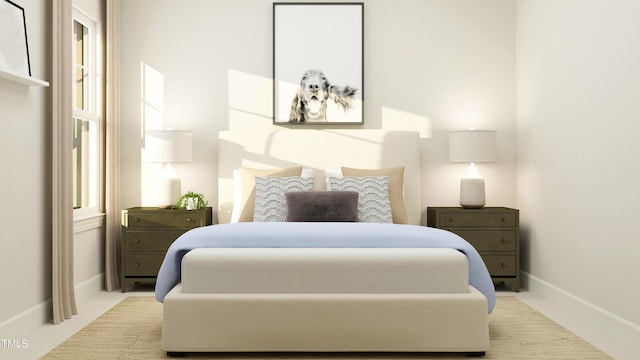 bedroom with baseboards