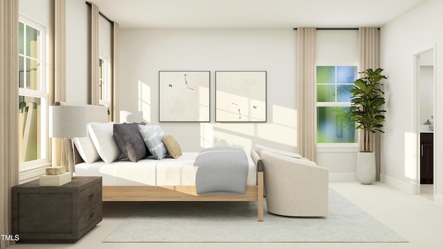 bedroom with carpet