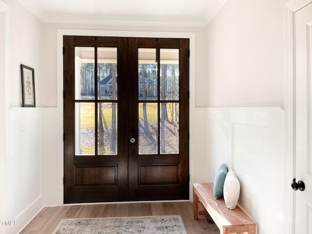 1218 Rogers Farm Rd, Wake Forest, NC 27587 - foyer with french doors and wood finished floors