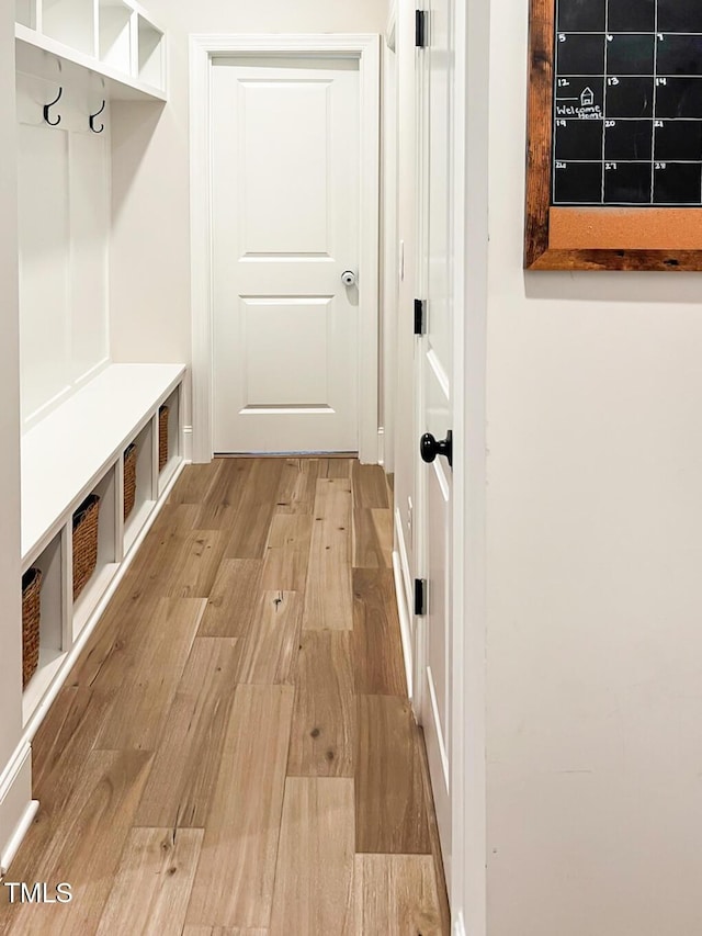 1218 Rogers Farm Rd, Wake Forest, NC 27587 - mudroom featuring light wood-style floors