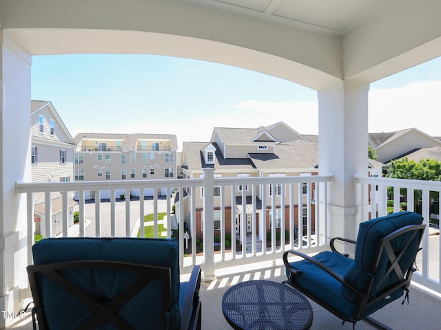balcony with a residential view