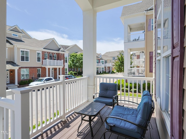 balcony with a residential view