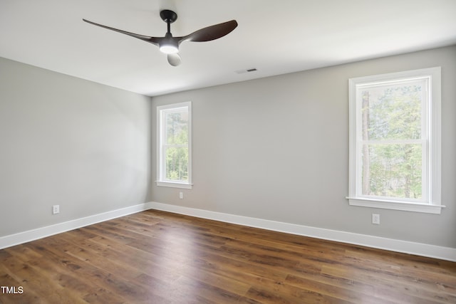 509 Olive Branch Rd, Durham, NC 27703 - empty room with baseboards, ceiling fan, and wood finished floors