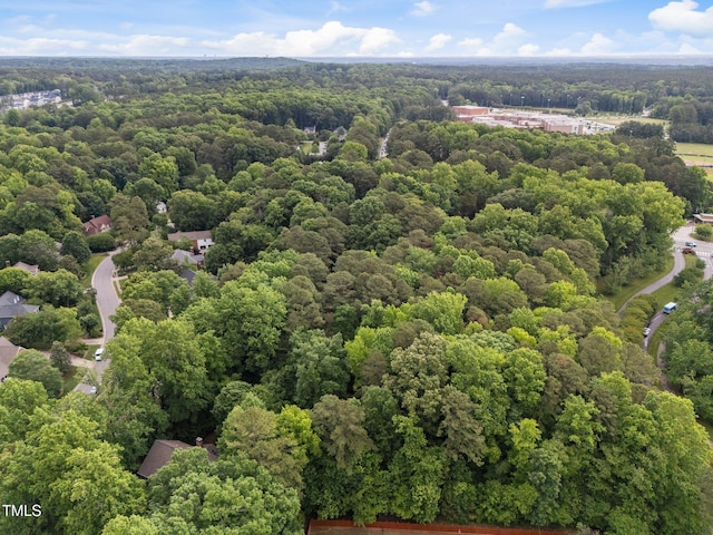 aerial view of a heavily wooded area