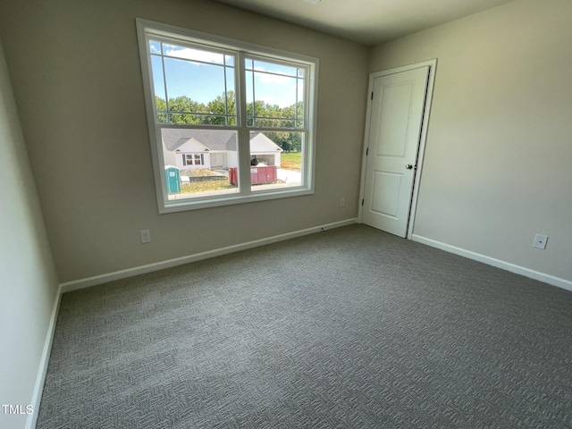 carpeted spare room with baseboards and a wealth of natural light