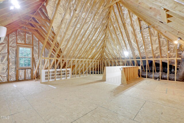 attic with an upstairs landing
