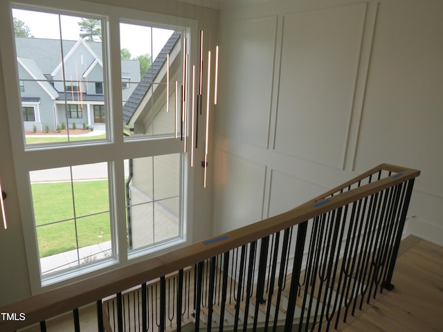 hall featuring wood finished floors