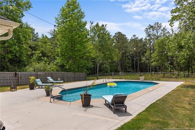 view of pool featuring a patio area