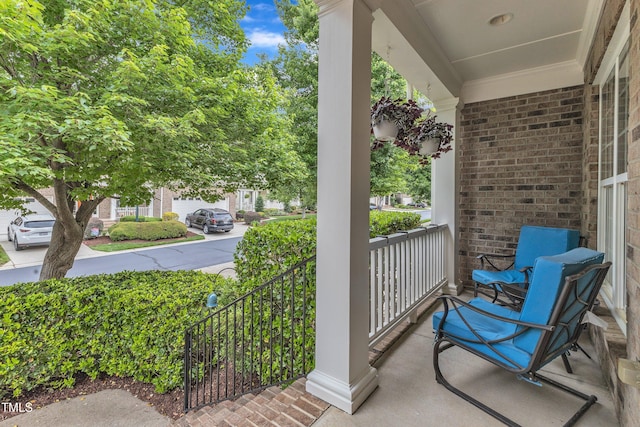 view of patio with a porch