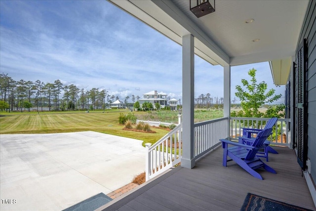 76 Soundside Dr, Oriental, NC 28571 - wooden terrace featuring a lawn