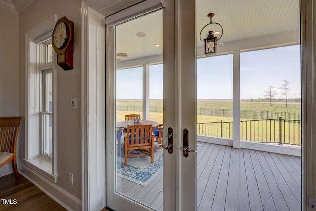 76 Soundside Dr, Oriental, NC 28571 - sunroom / solarium featuring a view of rural / pastoral area and french doors