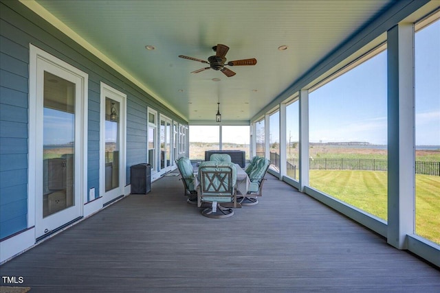 76 Soundside Dr, Oriental, NC 28571 - sunroom / solarium featuring a ceiling fan
