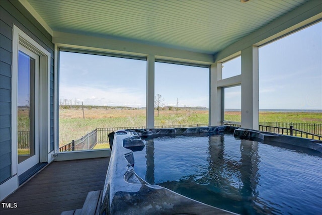 76 Soundside Dr, Oriental, NC 28571 - unfurnished sunroom with a hot tub