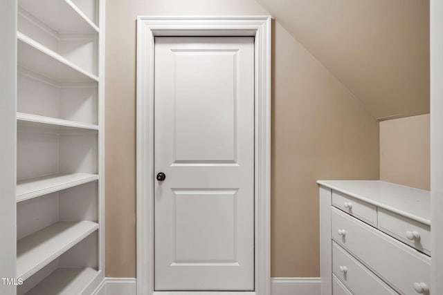spacious closet featuring lofted ceiling