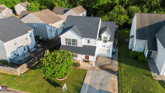 aerial perspective of suburban area