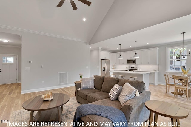 1412 Sagamore Dr, Louisburg, NC 27549 - living area with a wealth of natural light, a ceiling fan, visible vents, and recessed lighting