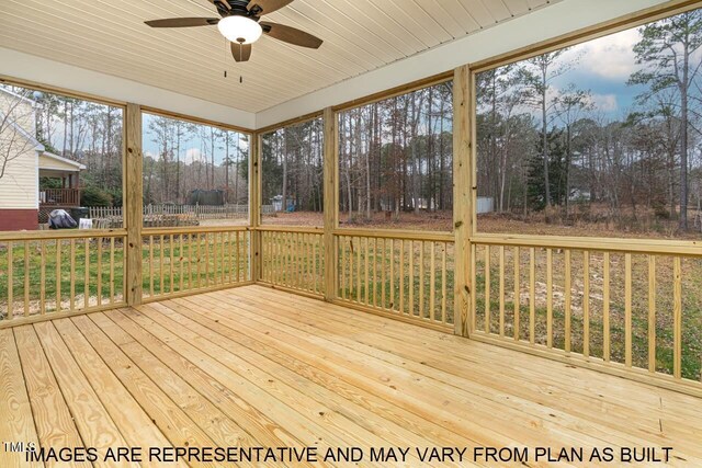 1412 Sagamore Dr, Louisburg, NC 27549 - wooden deck with ceiling fan