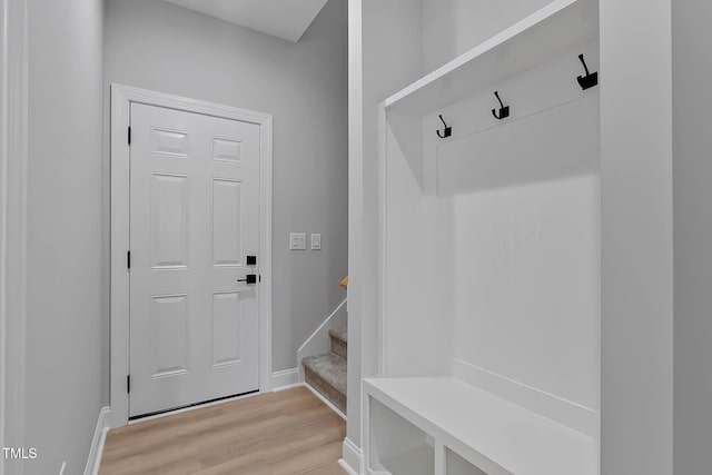 1412 Sagamore Dr, Louisburg, NC 27549 - mudroom featuring light wood finished floors and baseboards
