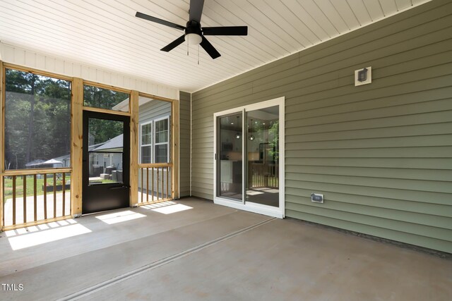 1412 Sagamore Dr, Louisburg, NC 27549 - unfurnished sunroom with ceiling fan