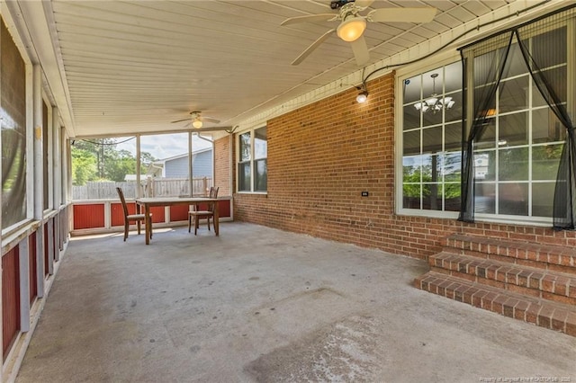 6750 Weeping Water Run, Fayetteville, NC 28314 - view of patio featuring a ceiling fan and fence