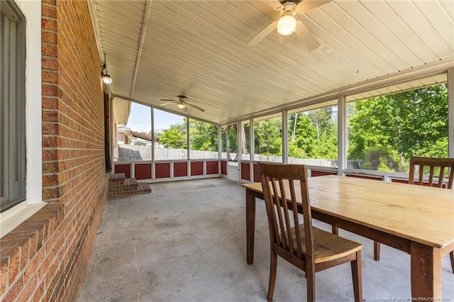 6750 Weeping Water Run, Fayetteville, NC 28314 - unfurnished sunroom featuring ceiling fan