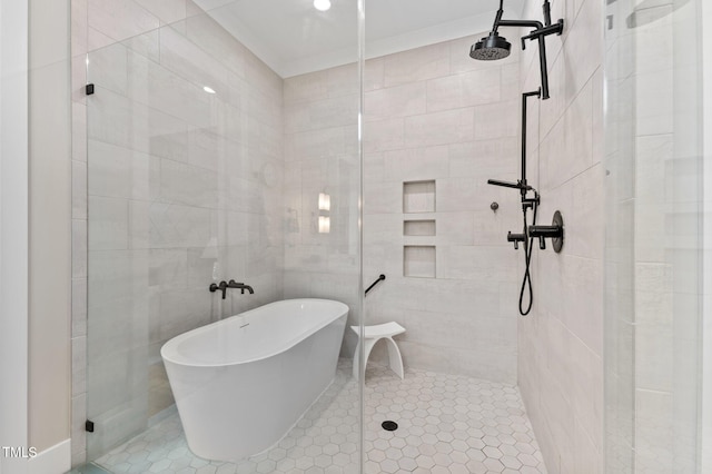 1229 Perry Bluff Dr, Wake Forest, NC 27587 - full bath with tiled shower and a freestanding tub