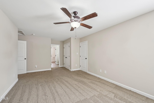 265 Wind Swept St, Raeford, NC 28376 - empty room with ceiling fan, baseboards, and carpet flooring