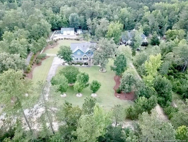 bird's eye view with a forest view