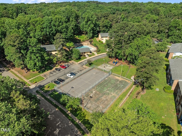 1131 Schaub Dr, Raleigh, NC 27606 - bird's eye view of a heavily wooded area