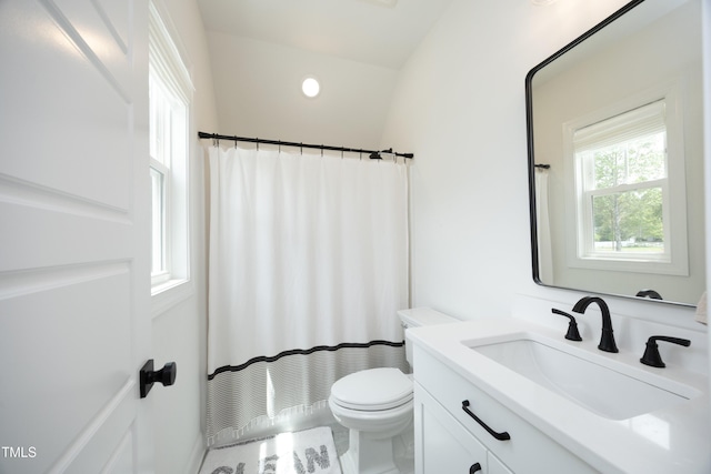 2200 Mays Crossroads Rd, Louisburg, NC 27549 - bathroom featuring toilet, vanity, and curtained shower