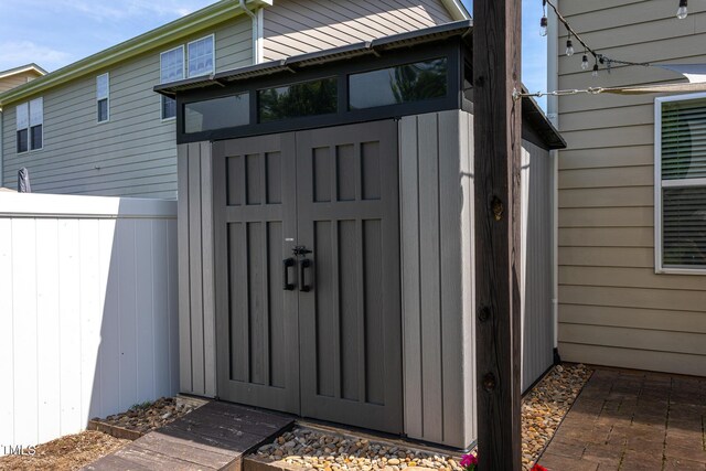 view of shed