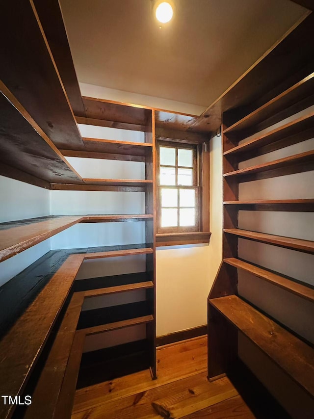 spacious closet with wood finished floors