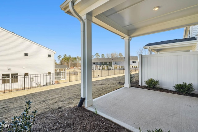 view of patio featuring a fenced backyard