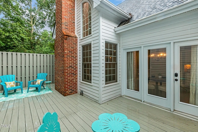 101 Parkbow Ct, Cary, NC 27519 - wooden terrace featuring french doors